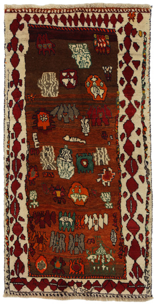 Gabbeh - Qashqai Persian Carpet 192x98