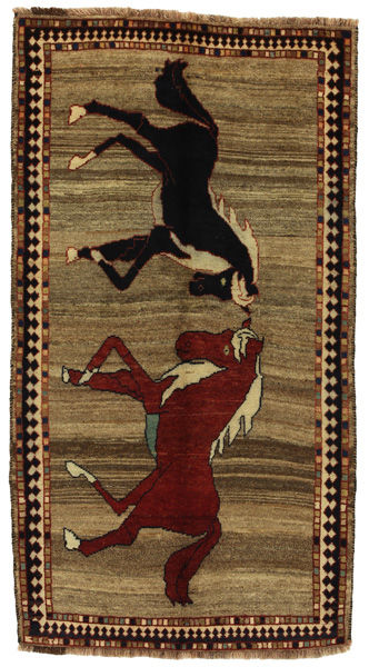 Gabbeh - Qashqai Persian Carpet 185x101