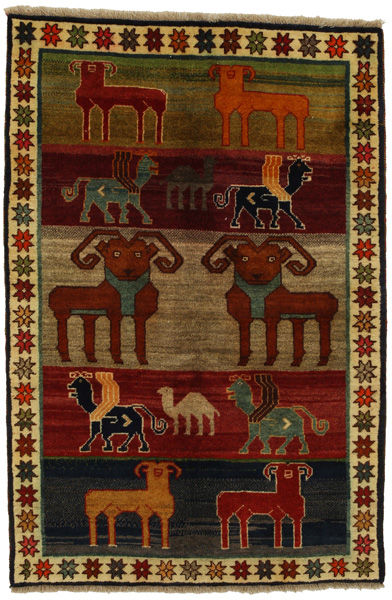 Gabbeh - Qashqai Persian Carpet 155x105
