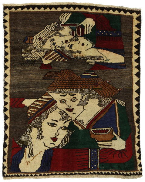 Gabbeh - Qashqai Persian Carpet 138x113