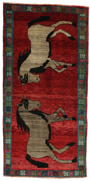 Gabbeh - Qashqai Persian Carpet 188x92