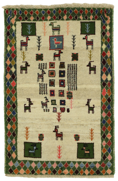 Gabbeh - Qashqai Persian Carpet 115x74