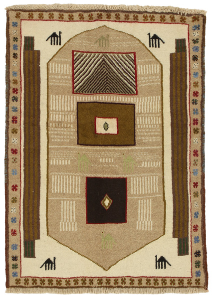 Gabbeh - Qashqai Persian Carpet 132x96