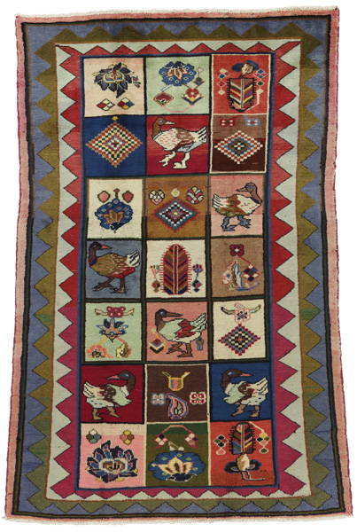 Gabbeh - Bakhtiari Persian Carpet 208x145