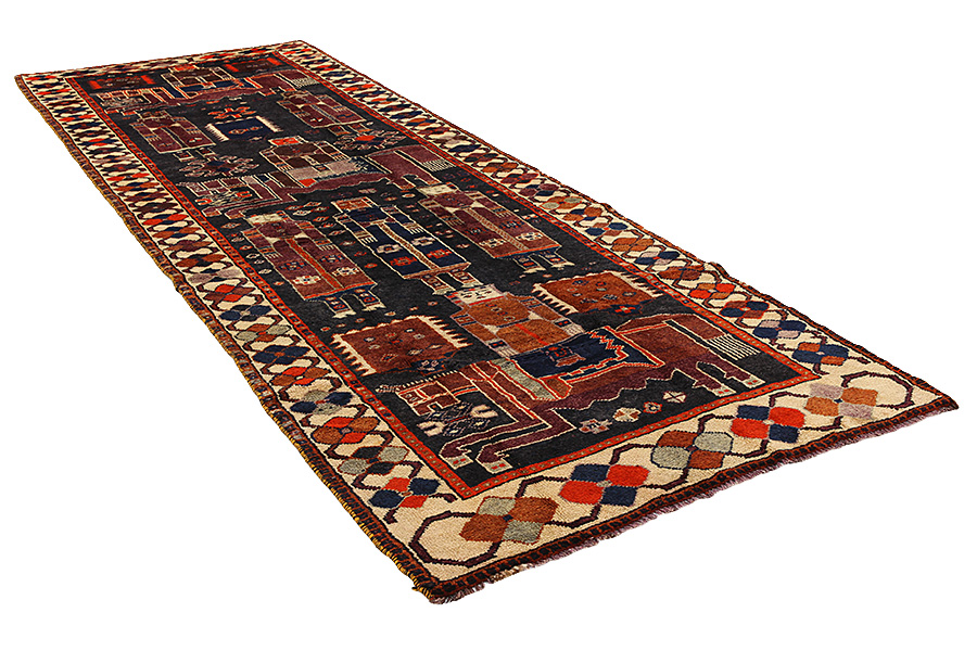 Bakhtiari - Qashqai Persian Carpet 441x148 - Picture 1